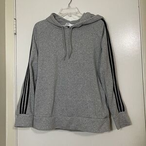 Adidas gray pullover hoodie with pockets size large